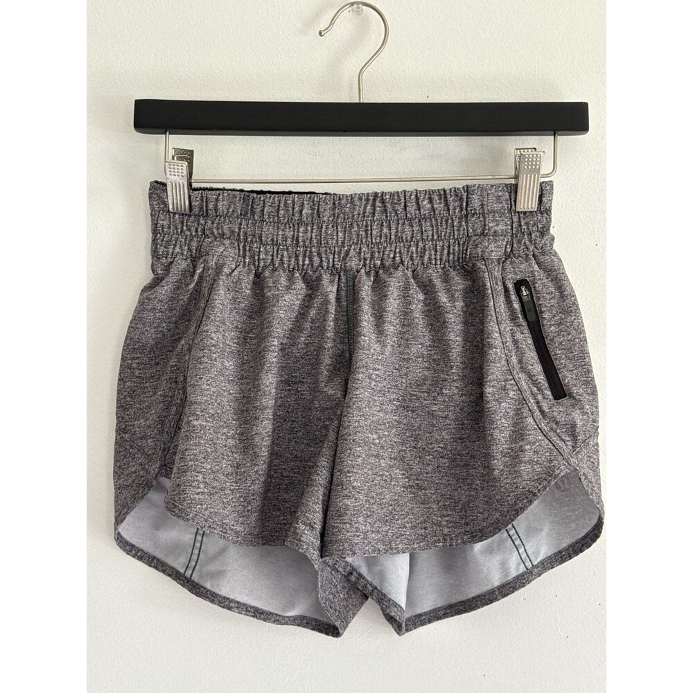Lululemon Women’s Running Shorts Gray Heather Zip Pocket Size